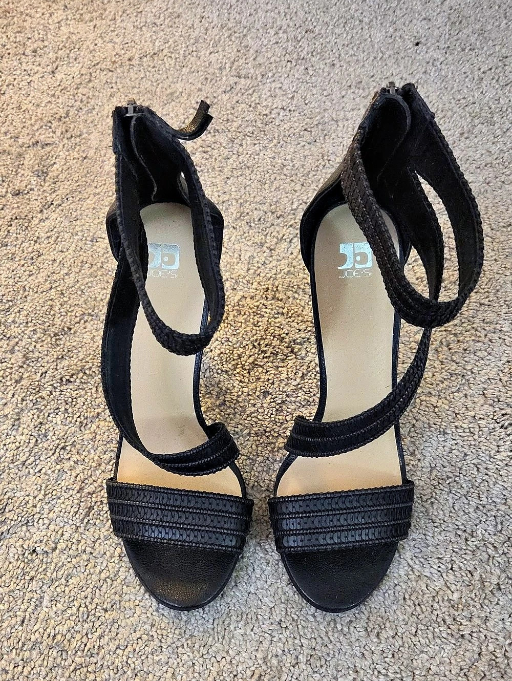 Joe's Jeans Black Strappy Ankle Strap Heels